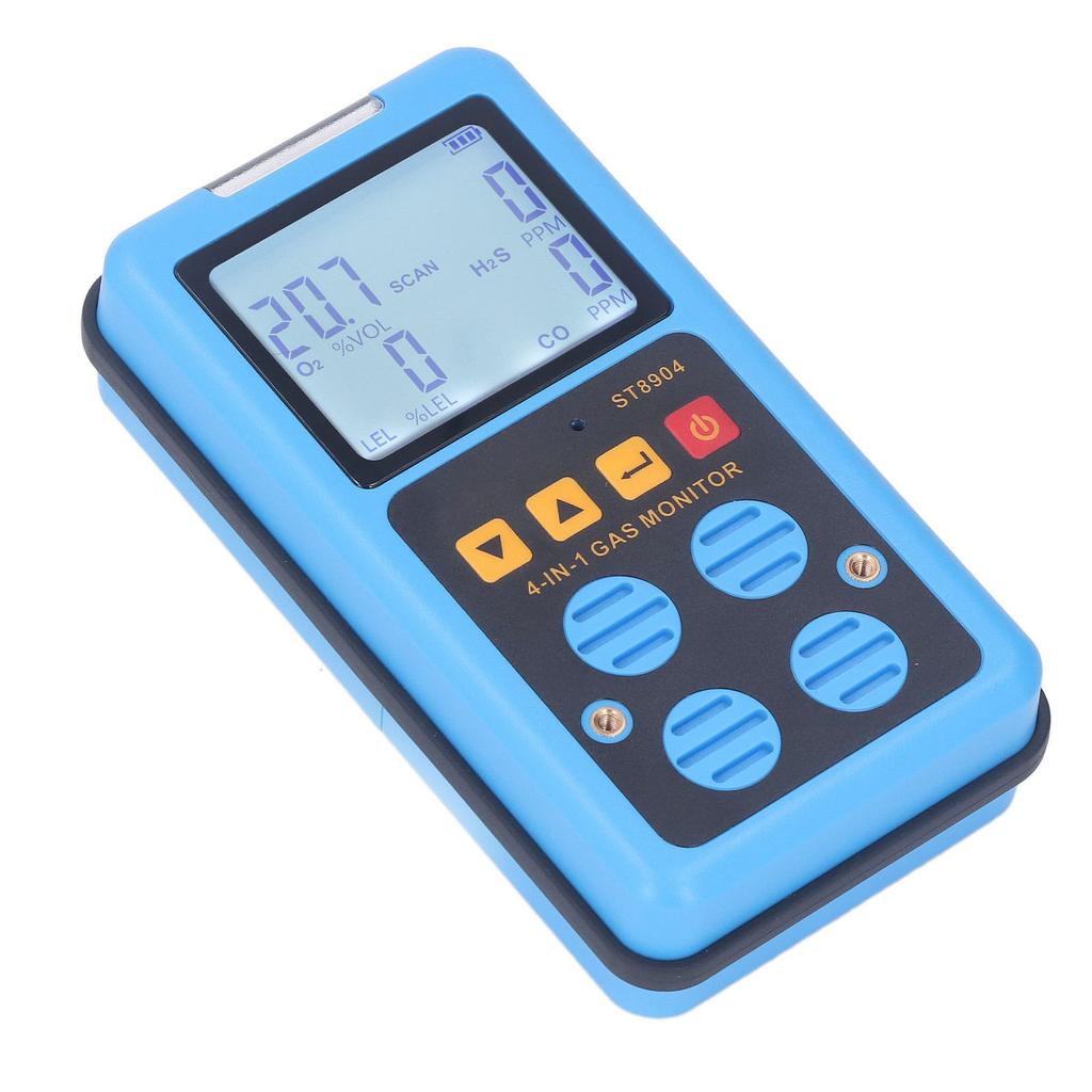 Gas Monitor 4 In 1 CO H2S O2 LEL Accurate Measurement Sound Light Vibration Alarm Backlit Display