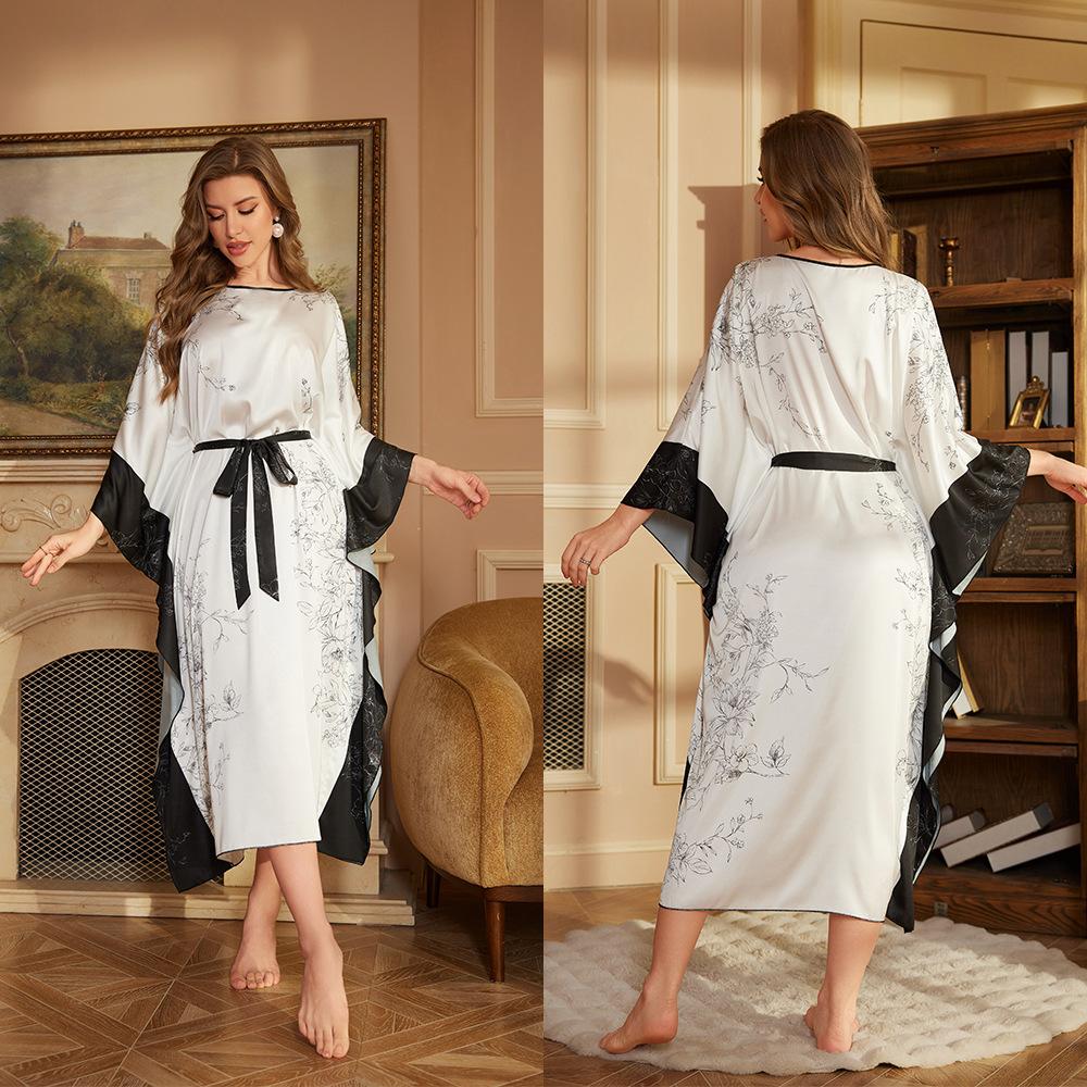 Damska Piżama Plus Size o Zaawansowanym Wyglądzie, Długa, Modna, z Długim Rękawem