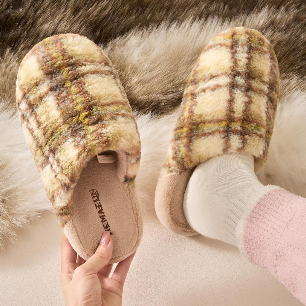 Winter Women Home Slippers Plush Warm Thick Bottom Slides Breathable Soft Non-slip Slippers Indoor Outdoor Men Casual Slippers