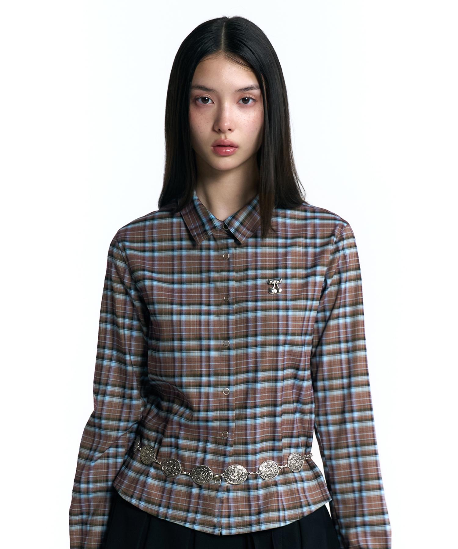 Kirsh Cheek Check Slim Fit Check Shirt [Sky] 1