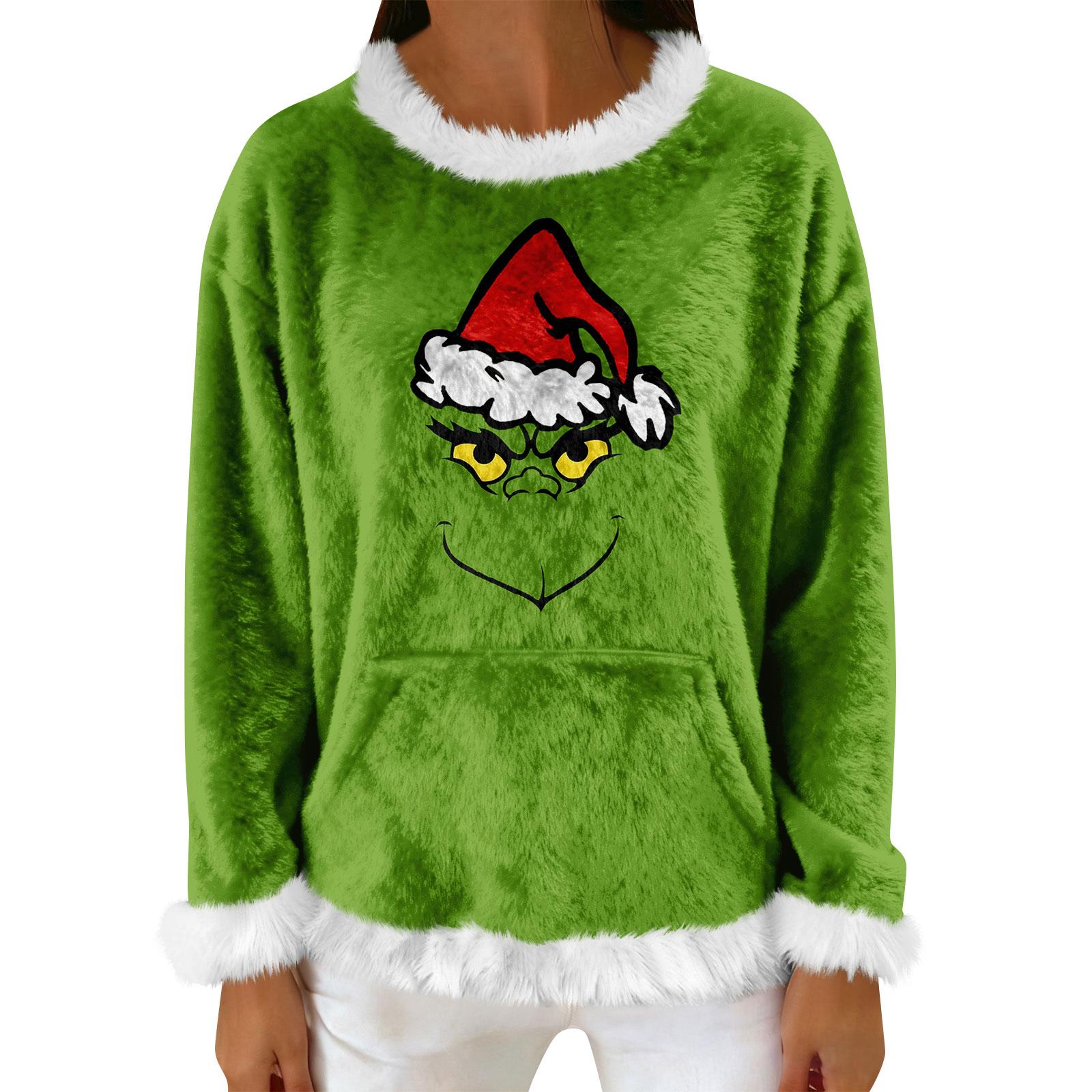 

Women s Casual Fleece Sweatshirt Long-Sleeve Round Neck Casual Comfortable Loose-Fit Lightweight Women s Flannel Sweatshirt XL зелений