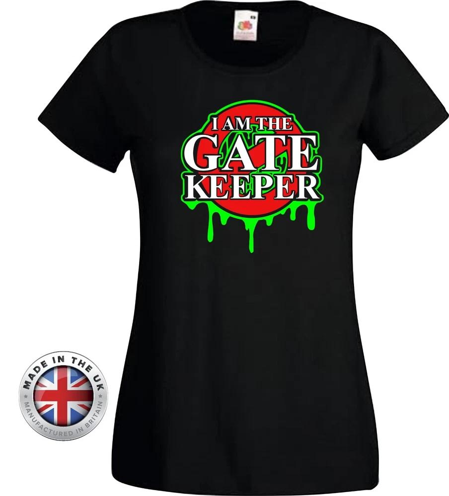 Ghostbusters I Am The Gate Keeper Printed Black T Shirt UnisexLadies Fitted 3XL