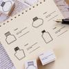 Fountain Cute Wooden Stamp Color Stylish Letter Sticky Made In Japan Pen, Ink, Stamp, Set, Swatches, List, Cards, Paper, Notes, Stationery, Gift,