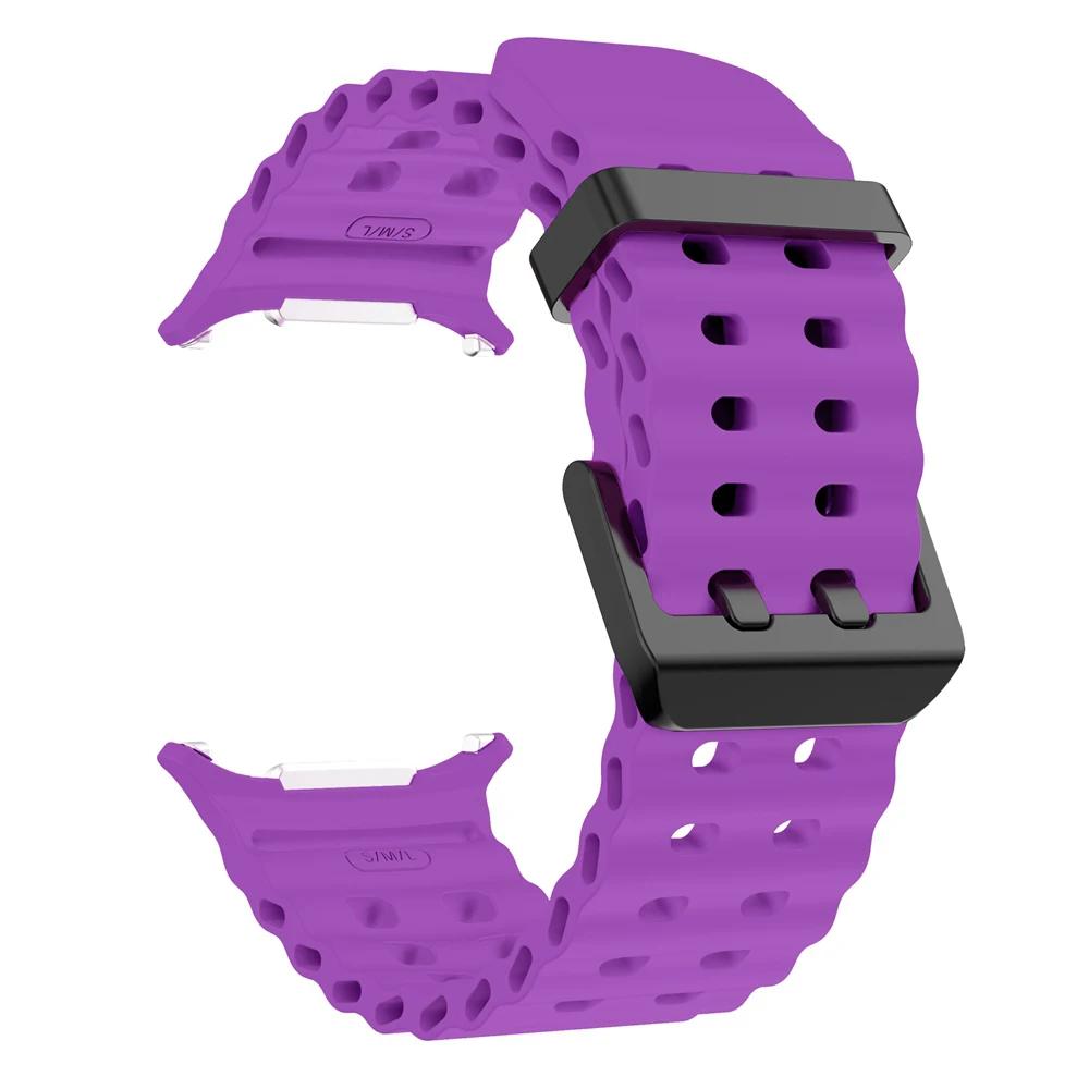 Marine Strap for Samsung Galaxy Watch Ultra for Galaxy Watch Ultra 47mm No Gaps Silicone Sports Bracelet Watchband