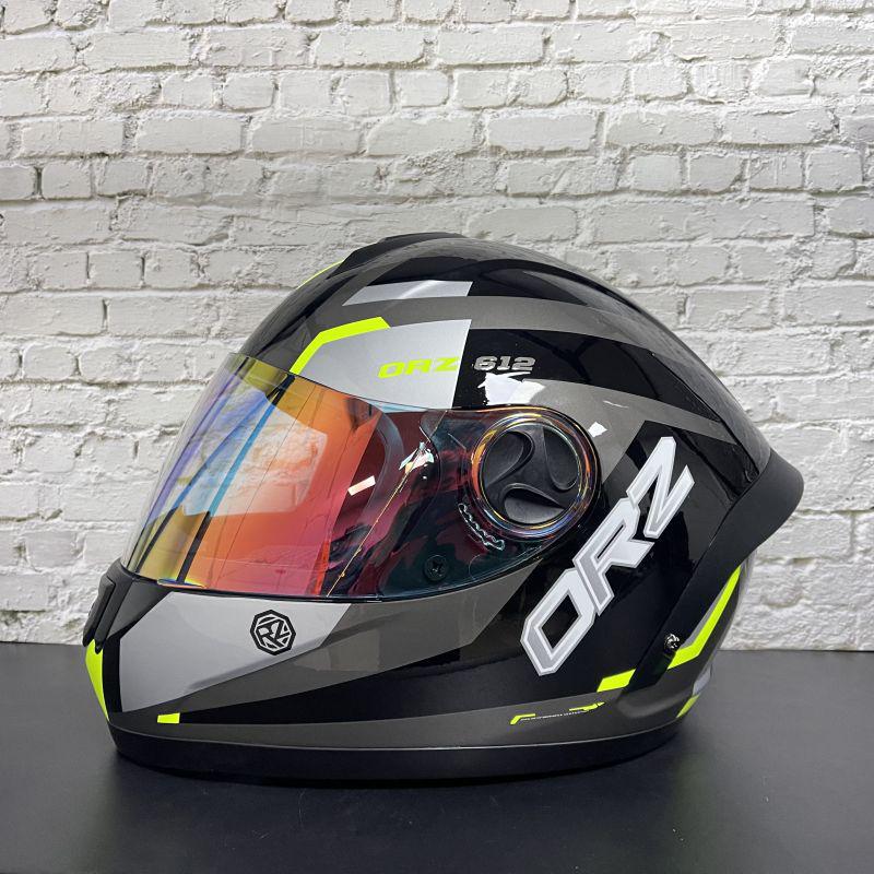 ORZ-Night Vision Single Lens Full Face Helmet Lightweight Breathable Motorcycle Racing Anti Glare Night Riding Crash Helmet