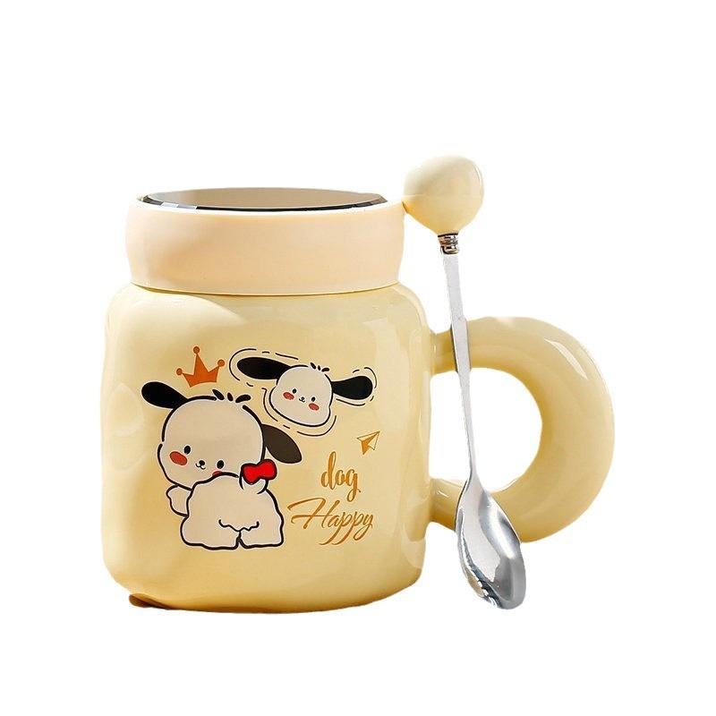 High-Value Ceramic Cup With Lid Spoon Water Cup Set Gift Box Cute Cup Souvenir Opening Gift