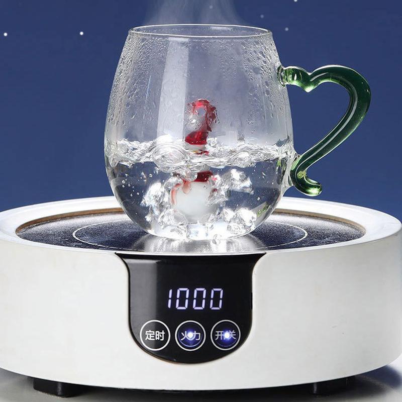 350ml Christmas Glass Cup Creative Chriatmas Tree Snowman Animal Shape Single Layer Glass Cups Home Juice Cold Drink Cup Gifts