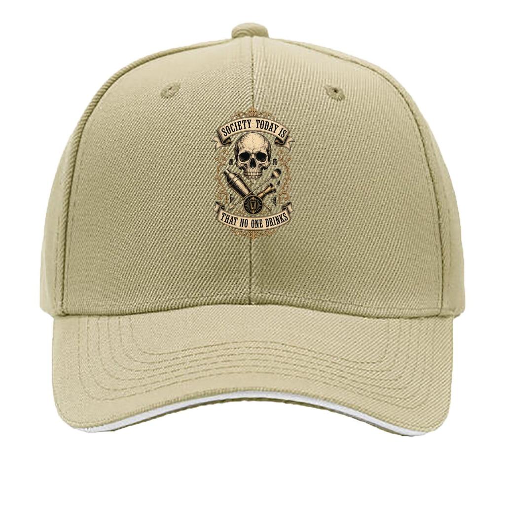 Vintage Skull Society Whiskey Quote Hip Hop Hat Fashion Outdoor Sports Sandwich Baseball Cap