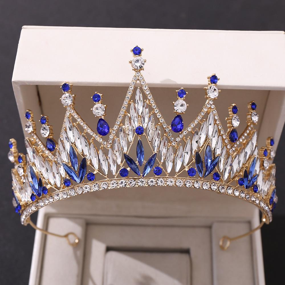 Nouveau diadème en cristal blanc accessoires de mariage couronne de mariée couronne de princesse baroque haut de gamme bandeau de pierres précieuses