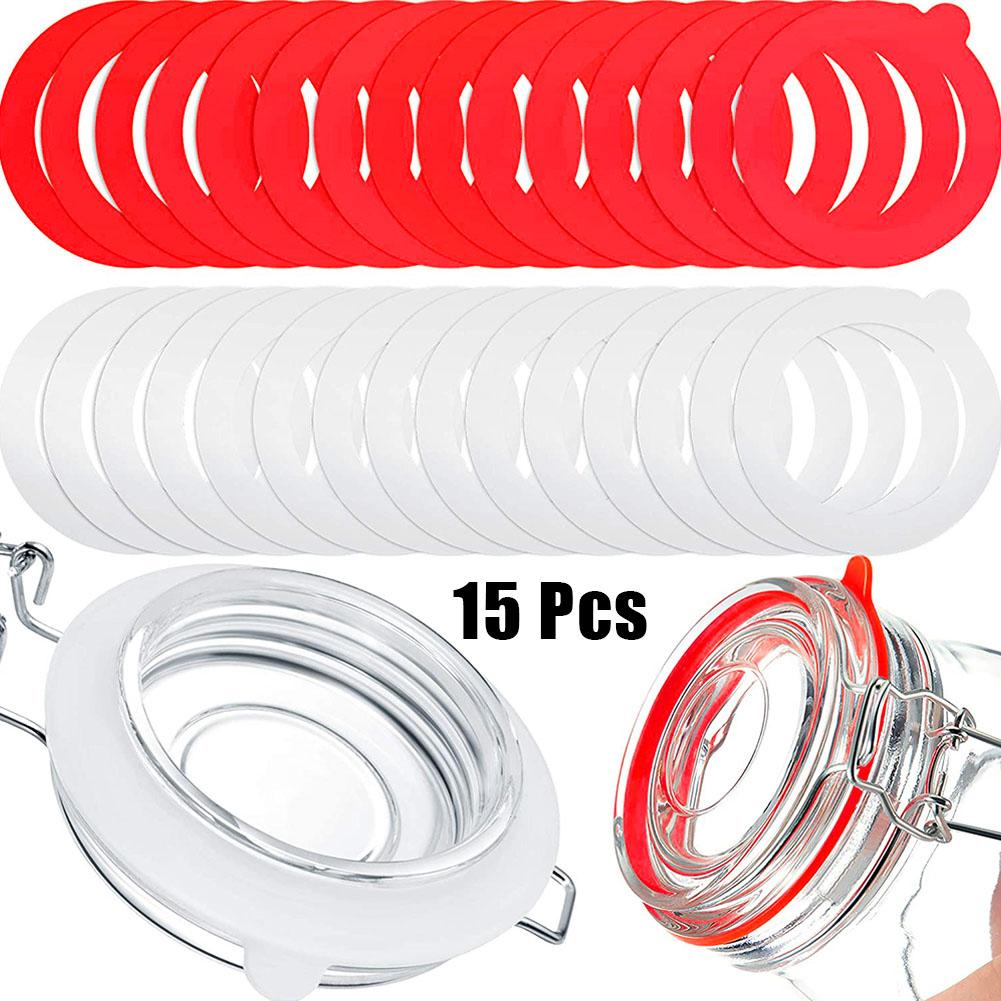 Bathroom Items Sealing Ring Seals Rings Silicone Replacement Gasket Reusable 15pcs Airtight Rubber For Jar Lids
