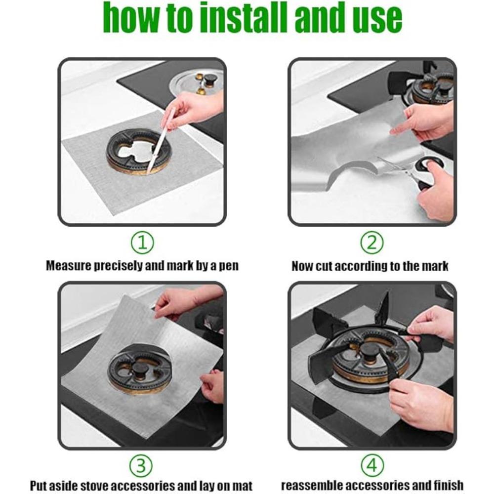 Gas Stove Burner Covers (4 Pack) - Extra Thick Stove Top Covers for Gas Burners, Heat Resistant Gas Range Protectors Covers - Keeps Stovetop Clean