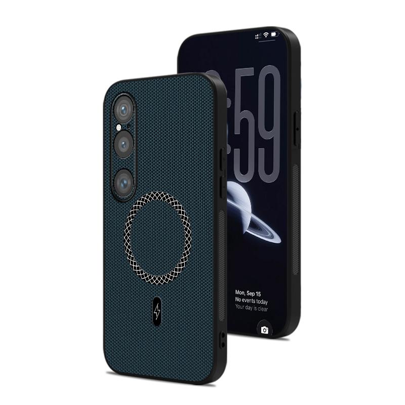 3D Leather Texture Wireless Charging ShockProof Magnetic Case For Sony Xperia 1 VI VII 5 Iii 1VI 1VII 5III 5G Phone Cover
