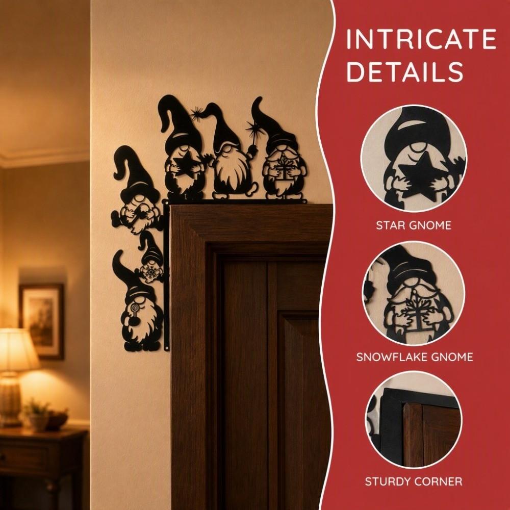 Structure Featuring Christmas Gnomes Decorative Plaque X-mas Wall Art Sign Indoor/Outdoor