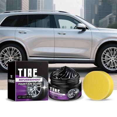 New Tire Polishing Wax, Shiny Black, Restores Tire Appearance, Aging Enhances Cracking Preventing Oxidative And Gloss Tire R8D8