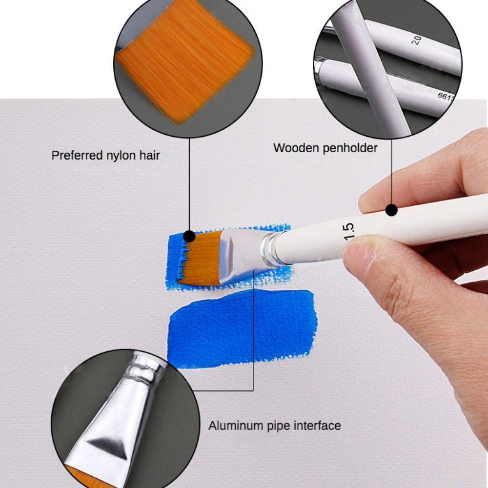 Big Flat head Painting Brushes Kits Art Brushes Set Art Paint Brushes Acrylic Oil Brushes  Children