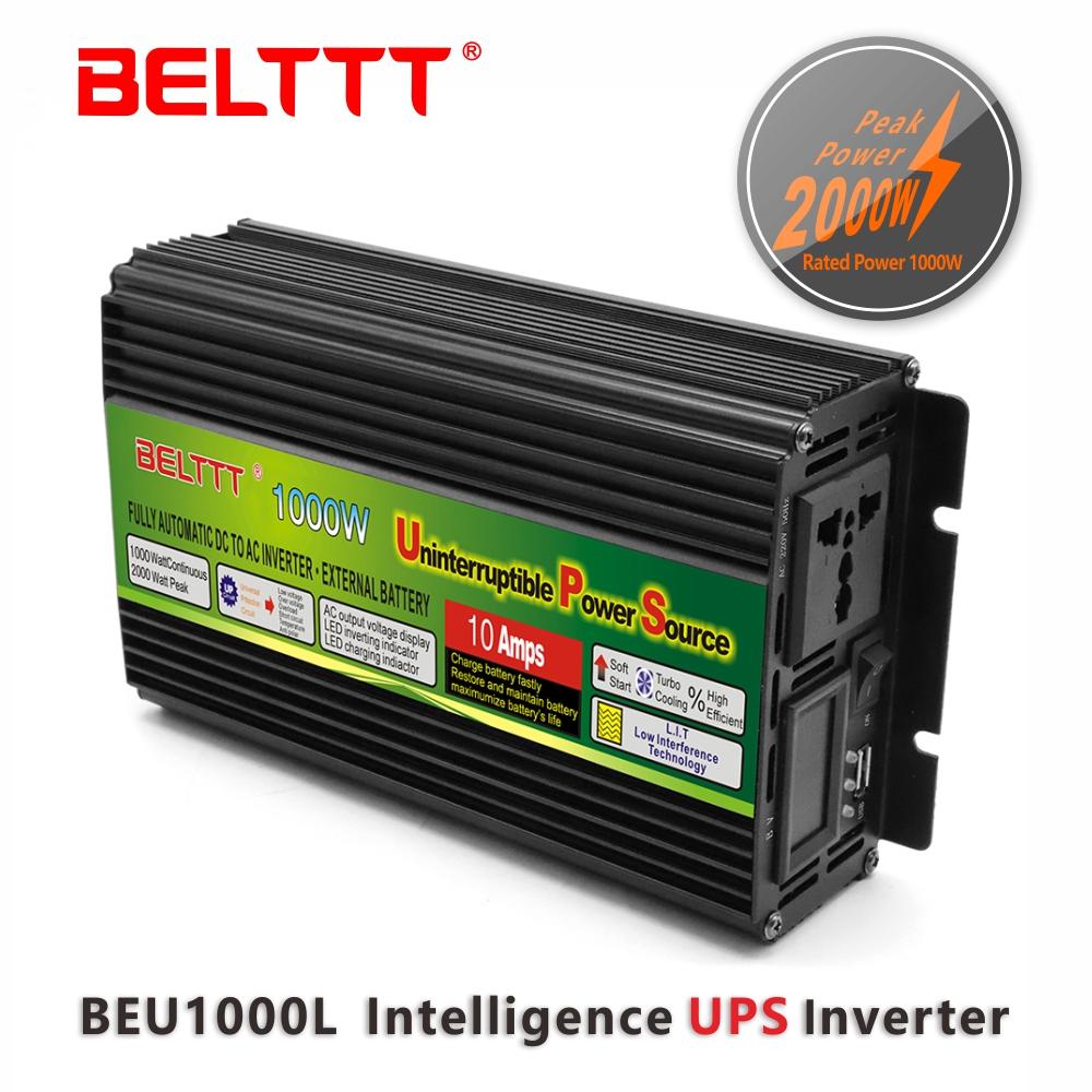Free Shipping Dc12v To Ac 220v 230v 1000W UPS Power Inverter with Battery Charger