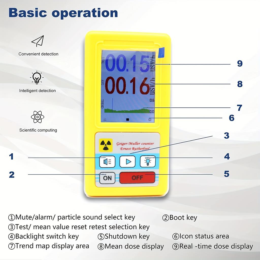 BR-6 Handheld Geiger Counter Nuclear Radiation Detector Personals Radiation Dosimeter Marble Detectors Beta Gamma X-ray Tester