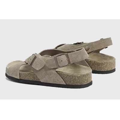 2024 2024 Damen Wildleder Pantoletten Hausschuhe Damen Clogs Kork Innensohle Sandalen mit Fußgewölbeunterstützung Outdoor Strand Slides Sommer Damen Schuhe
