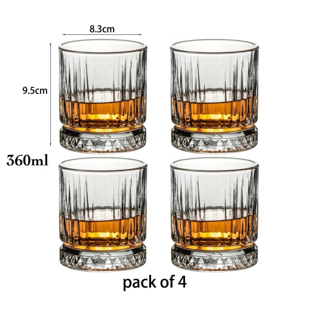 

4 ШТ Модні склянки для віскі, Шотландський віскі, Бурбон, Коктейлі, РОМ, Міцні склянки для віскі 160-360ml