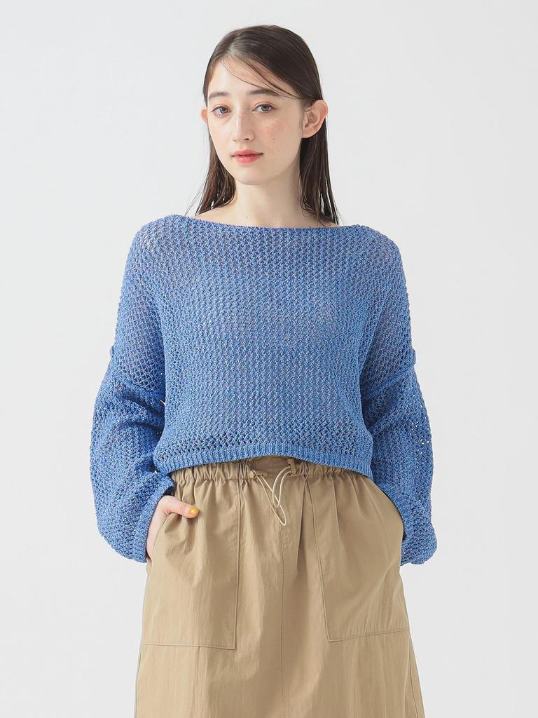 B:MING LIFE STORE by BEAMS Women's L/S Knit Mixed Yarn Pullover in Blue Freee