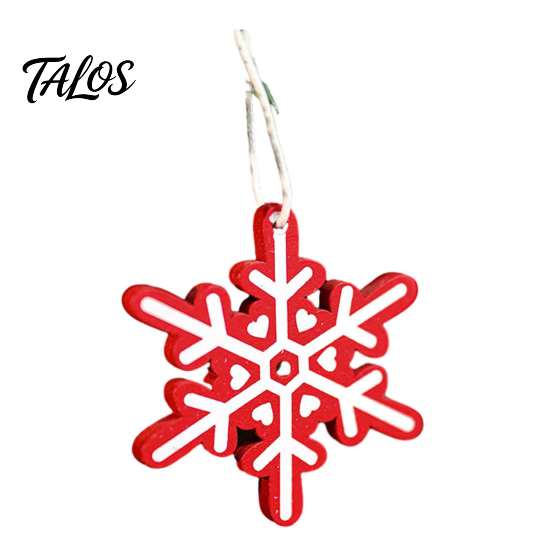 Retro Style Xmas Pendants Christmas Tree Wooden Pendant, Vintage Cartoon Ornament with Lanyards, Santa Claus Elk Snowflakes Lightweight Pendant
