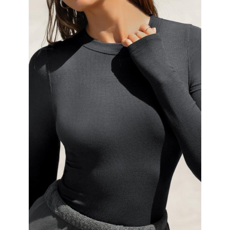 Women's Threaded Long Sleeve Inner Bottom Top