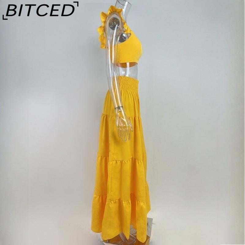 BITCED Spring Women's Commuter Mid-Waist Trendy Strappy Full-Skirted Fashionable Casual Set