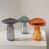 Glass Hydroponic Flower Pot Mushroom Shaped Flower Arrangement Container Mini Flower Vase  Home