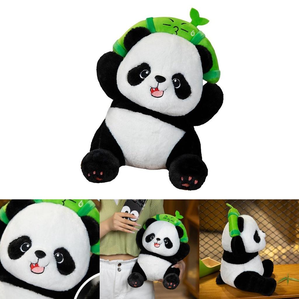 Cute Iron Head Bamboo-breaking Panda Plush Toy Animal Zoo Gift Stuffed Animal Birthday Present Panda Doll Characters)
