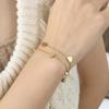 Elegant EU-US Style Double-Layer Heart Bracelet - Cute, Simple, 18K Gold-Plated Stainless Steel Jewelry