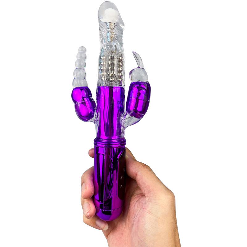 Deba Tri-Head Rotating Vibration Wand - Female Insertable Masturbation Toy