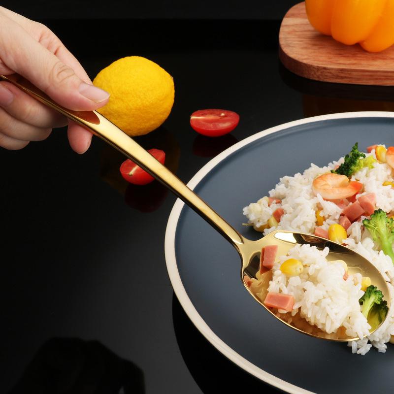 Premium 6PCS Stainless Steel Serving Spoon Set for Catering, Large Serving Utensils Buffet Spoons Restaurant Supplies