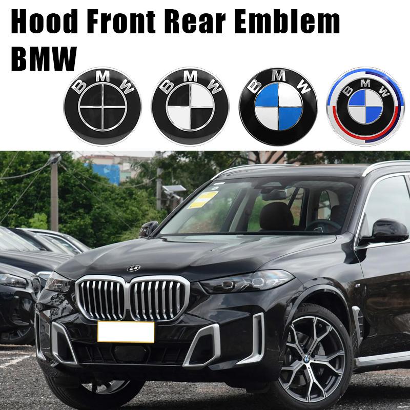 YLPO1 2Pc 74mm 82mm Car Front Trunk Emblem Logo 3D Rear Tail Auto Badge Accessories For BMW E30 E36 E39 E46 E60 E90 X1 X3 X5 M G20 G30