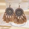 Round Short Tassel Ear Hooks, High-end Earrings, Bohemian Earrings