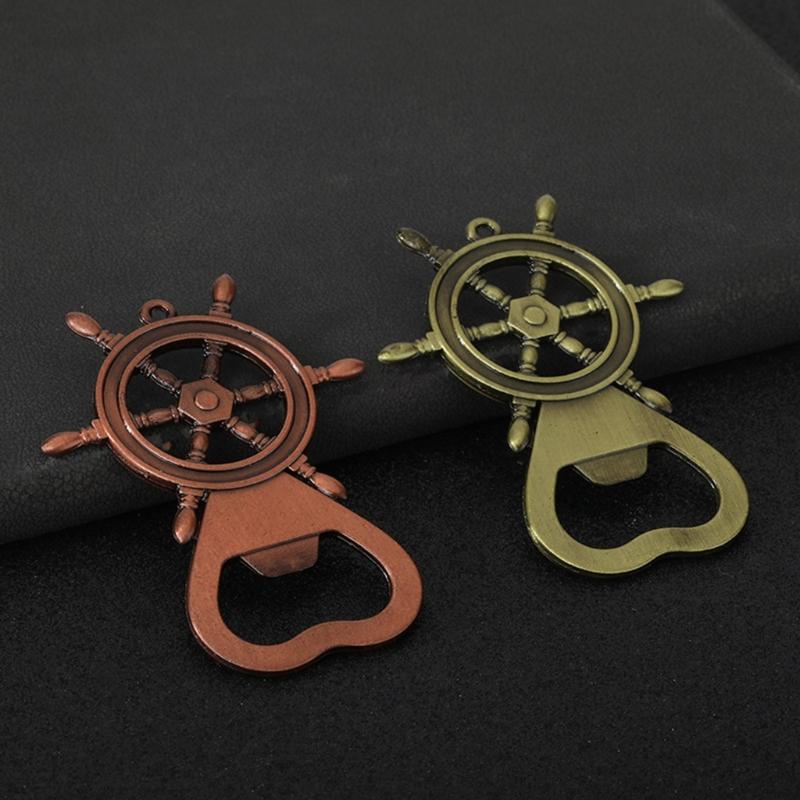 Versatile And Functional Rudder Shaped Keychain Zinc Alloy Bottle Opener Keyring Accessory For Travelers