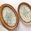 Rattan Fruit Plate Fruit Basket, Oval Hand-woven Shell Tray Household Living Room Snack Desktop Storage Trays