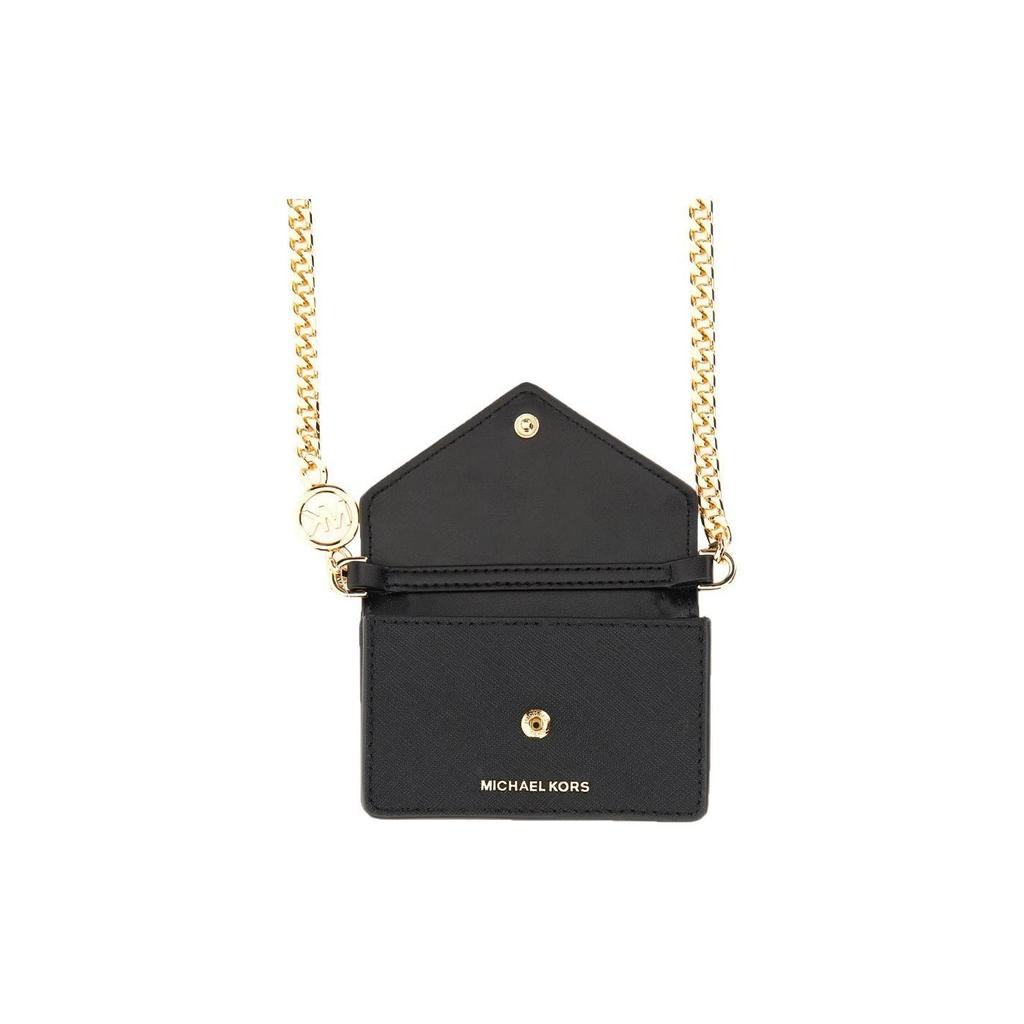 Michael Kors MK Jet Set 11 Logo Chain Saffiano Leather Shoulder Crossbody Bag Small Women Bags Black 32S3GJ6C0L-BLACK