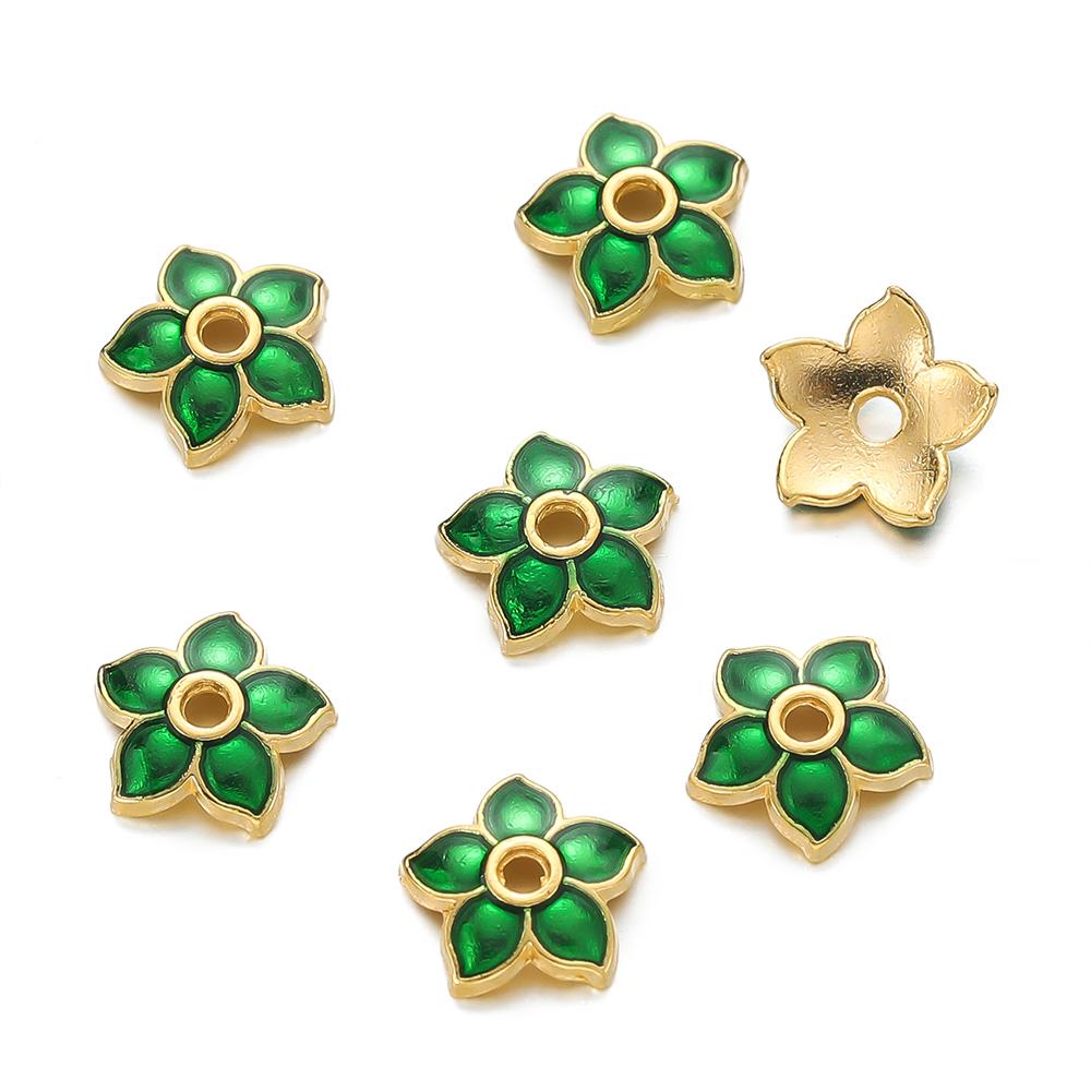 10pcs/lot Metal Loose Spacer Beads Flowers Caps For DIY End Spacer Charms Necklace Bracelets Earring Jewelry Making Craft