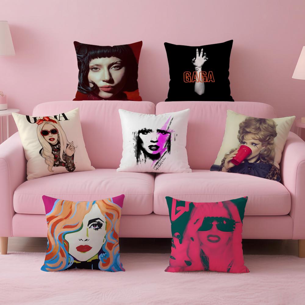 Singer Unique LLady GGaga Cushion Cover Pillow Case Soft Skin Friendly Fabric Comfort Concealed Zipper