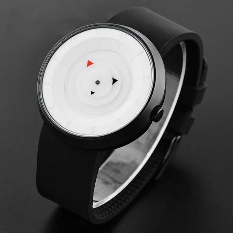 Fashion Creative Turntable Watches Men Big Dial Sport Watches Paidu Black Rubber Band Quartz Wristwatches Men Cheap Price Reloj