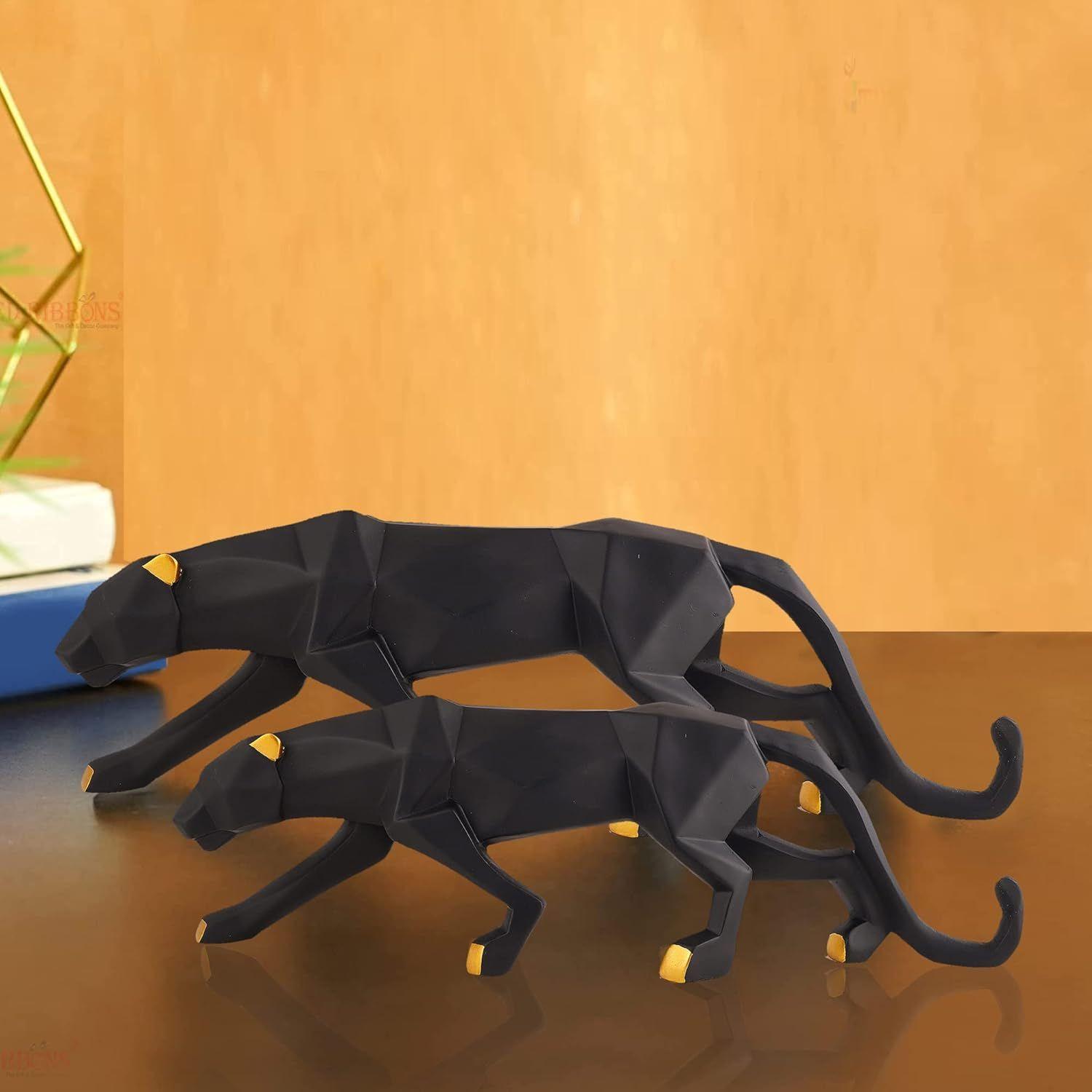 

Шоупис для домашнего декора Шоупис | | Шоупис «Черная пантера» для декора гостиной | Декоративная фигурка животного для офисного стола (Комбинированный набор из 2 шт.)