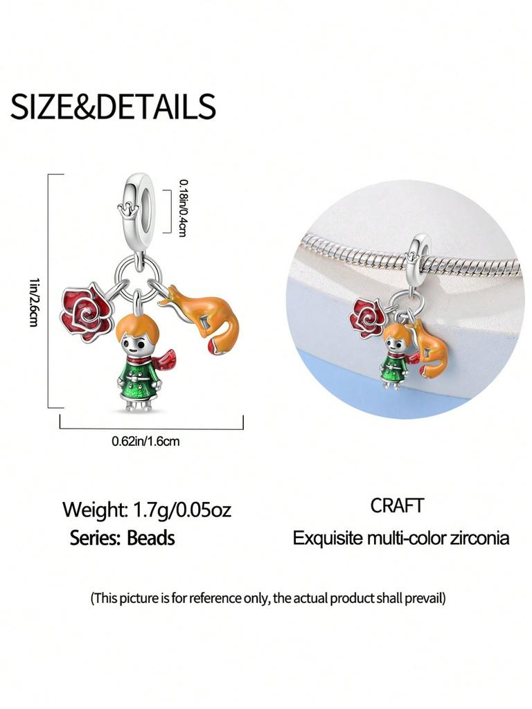 Charms Plata Cute Fox Carousel Beads Charm Copper Plated Fit Charms Copperoriginal Bracelet For Jewelry Making Diy Charm
