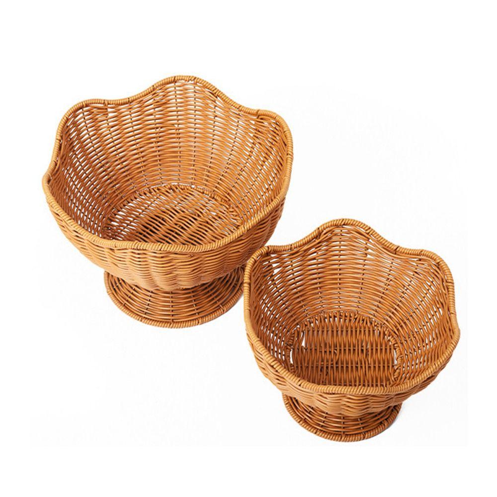Multipurpose Fruit Basket Traditional Style Open Top Vegetable Basket Hand Woven Natural Rattan Storage Basket