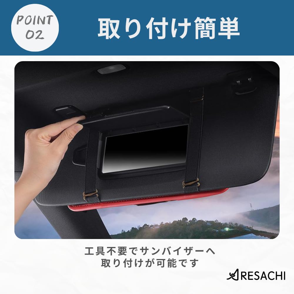 ARESACHI Sun Visor Car Storage Sun Visor Pocket Glasses Holder Card (Black)