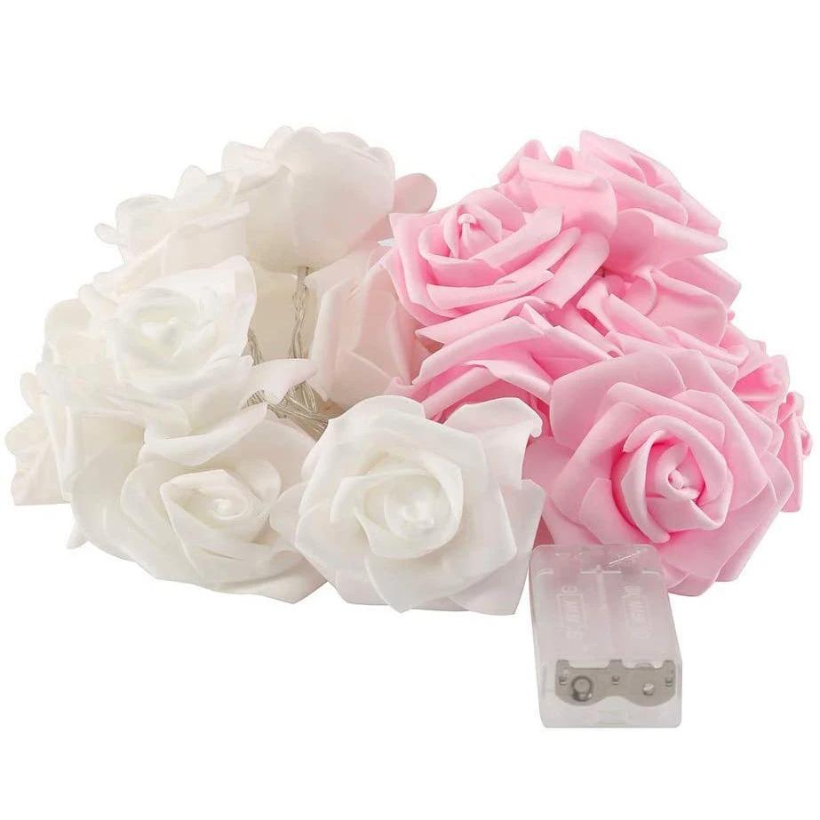 2M 1OLEDs Lights Rose Flower Fairy LED Light String Festoon Garland Lamp for Christmas Wedding Party Valentine Room Decoration
