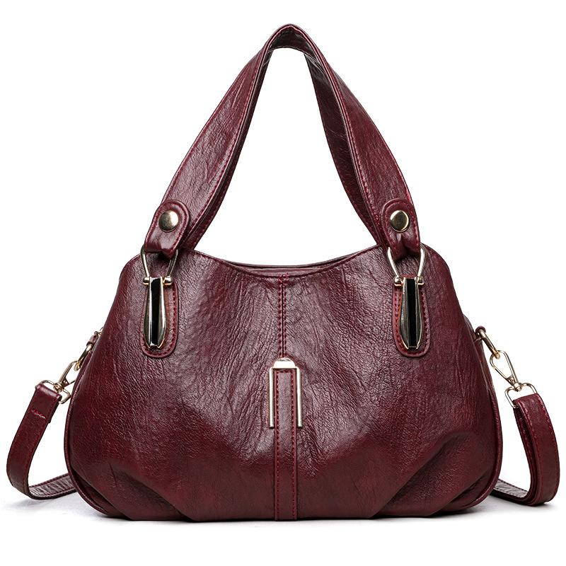 Fashionable Boston Women's Bag, Large-capacity Handbag Middle-aged Mom Single-shoulder Bag