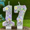 Fairy Birthday Number Candles Purple Pink Digital Candle 0-9 Number Cake Topper Girls Birthday Party Cake Decoration Supplies
