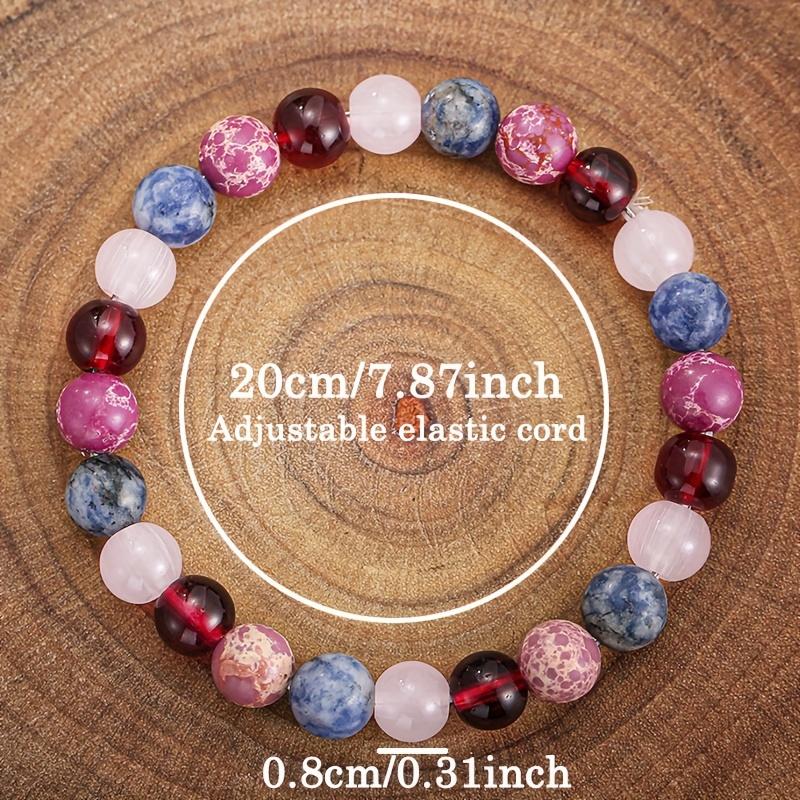 1pc/bracelet d'amour pierre naturelle multicolore attire la bonne fortune et l'amour 8mm pierre impériale, lapis-lazuli avec une belle signification