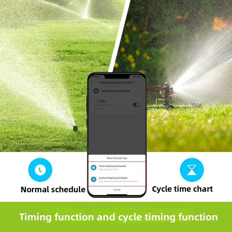 Bluetooth Smart 2 Outlet Water Timer G3/4 Inch Thread EU Standard Tuya APP Remote Irrigation Valve Rain Delay Garden Water Controller