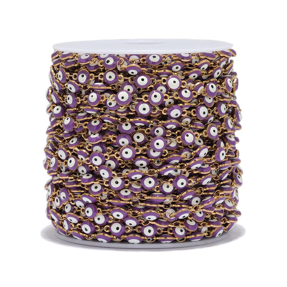 Colorful Stainless Steel Evil Eye Chain for DIY Jewelry: Bracelets & Necklaces